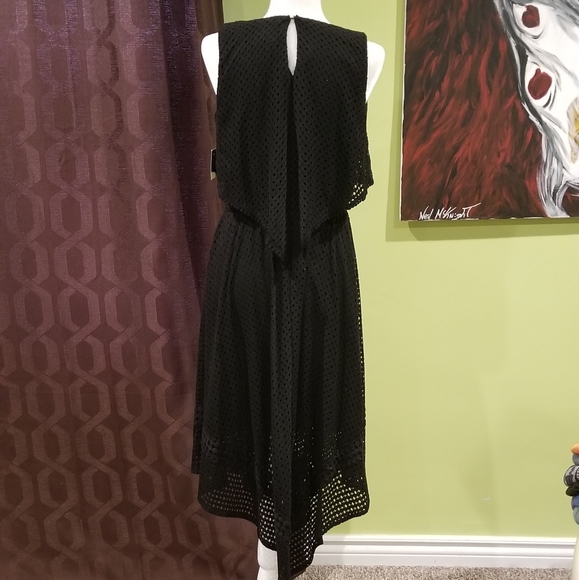 NWT All Black Cutwork Midi Dress by Taylor - Picture 3 of 3